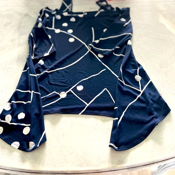 Clara Sun Woo Tunic Wrinkle Proof Pre-loved Navy Blue S - Picture 2 of 4